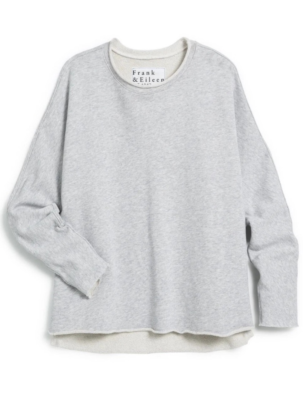 Frank & Eileen ANNA Triple Fleece Capelet Sweatshirt Light Heather Gray Small